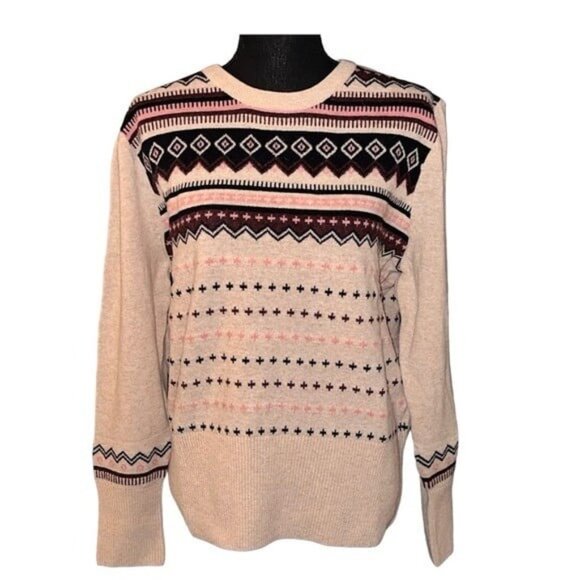 Barbour Birch knit wool blend sweater in Oatmeal size 14 New - Picture 1 of 11